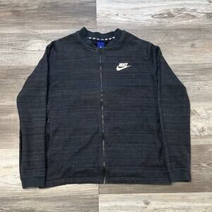 Nike Advance 15 Knit Gray Black Sportswear Womens L Streetwear Jacket Sweatshirt